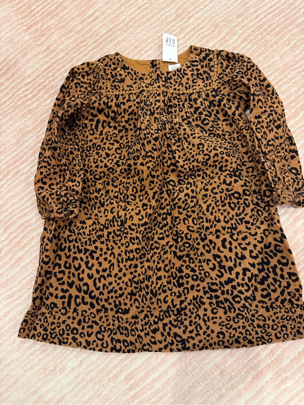 Gap Kids Leopard Print Long Sleeve Dress